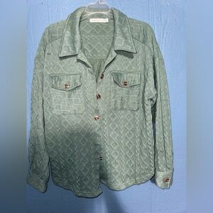 Altar state Green Button-Up Jacket